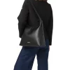Borsa a spalla nera da Donna con zip e logo Lora Ferres