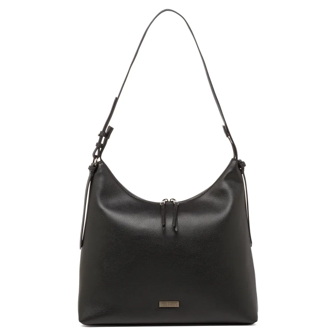 Borsa a spalla nera da Donna con zip e logo Lora Ferres