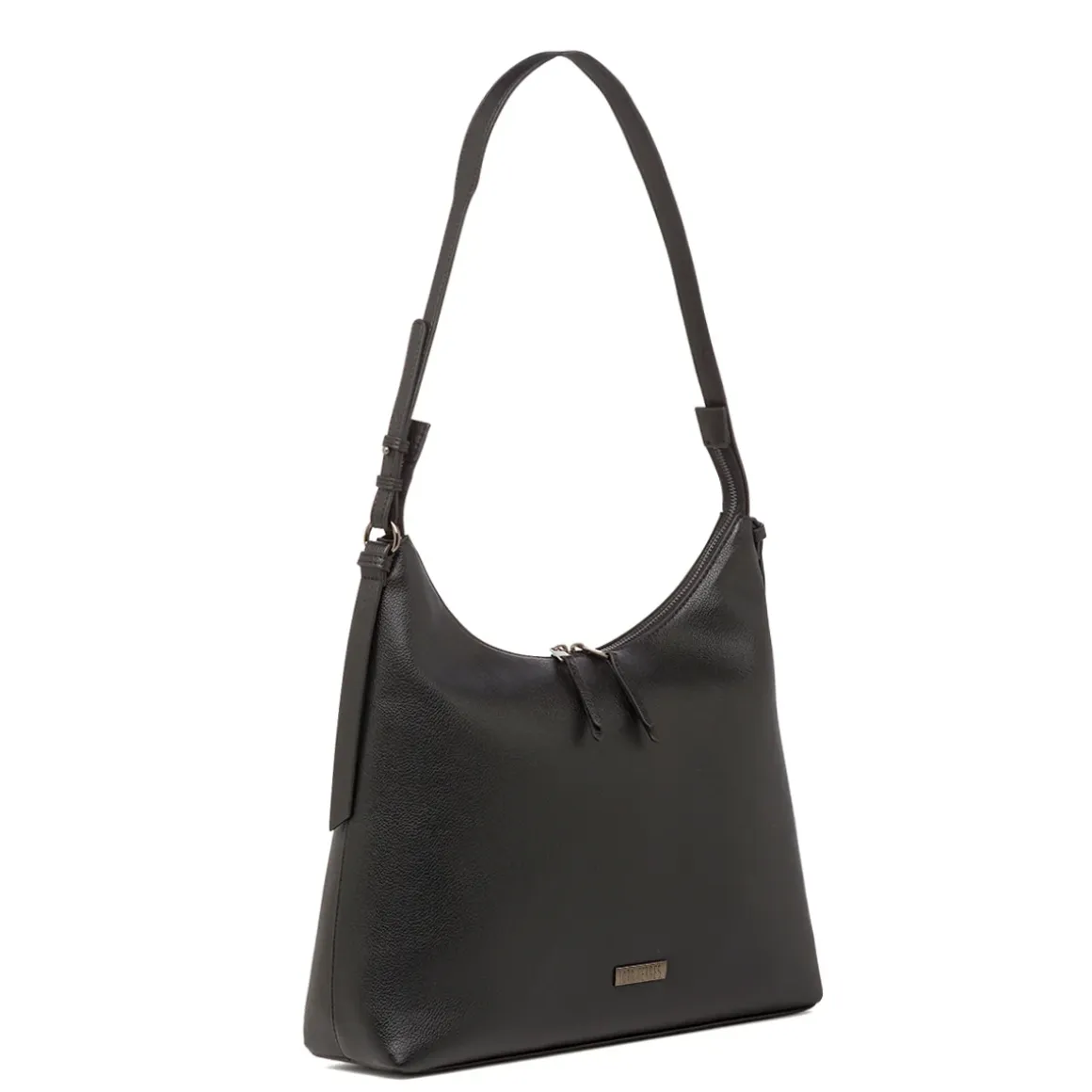 Borsa a spalla nera da Donna con zip e logo Lora Ferres