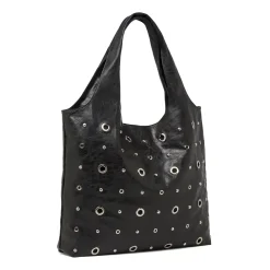 Borsa a spalla nera da Donna con borchie e occhielli Lora Ferres