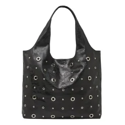 Borsa a spalla nera da Donna con borchie e occhielli Lora Ferres