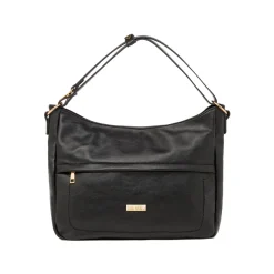 Borsa a spalla nera da Donna con tasca e logo frontale Lora Ferres