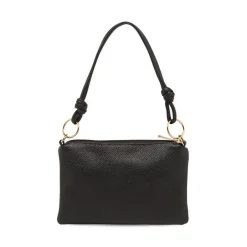 Borsa a spalla nera da Donna con rifiniture dorate Lora Ferres