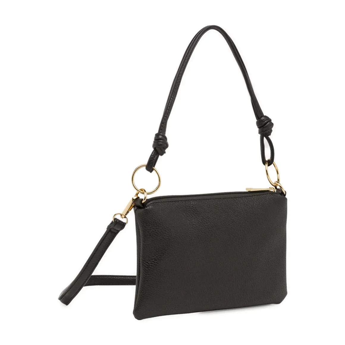 Borsa a spalla nera da Donna con rifiniture dorate Lora Ferres