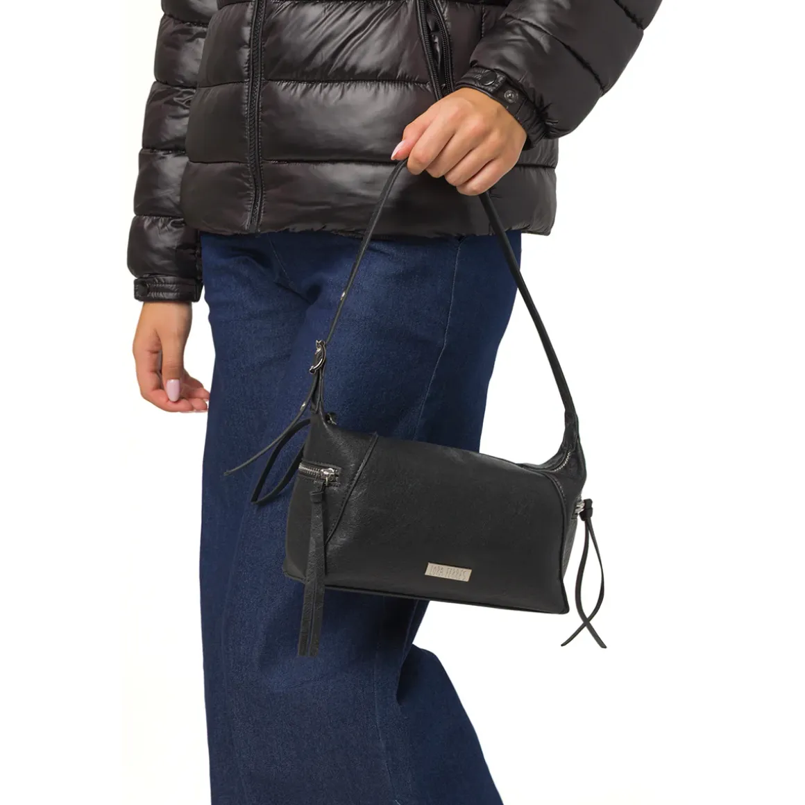 Borsa a spalla nera da Donna Lora Ferres
