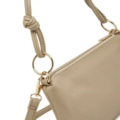 Borsa a spalla taupe da Donna con rifiniture dorate Lora Ferres