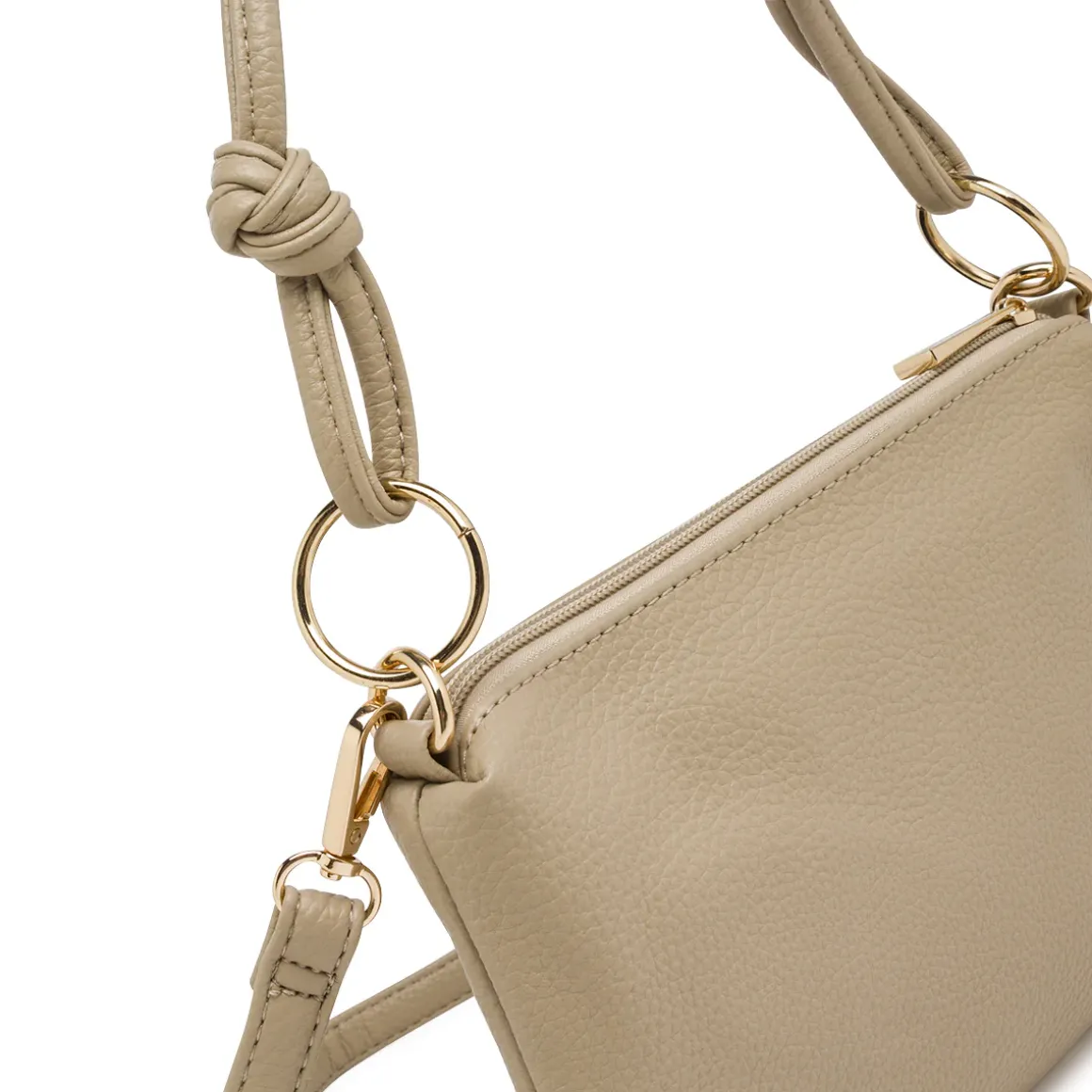 Borsa a spalla taupe da Donna con rifiniture dorate Lora Ferres