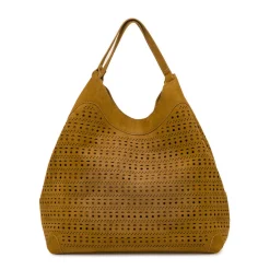 Borsa a spalla Tote Bag Donna marrone effetto scamosciato Lora Ferres