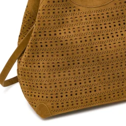 Borsa a spalla Tote Bag Donna marrone effetto scamosciato Lora Ferres