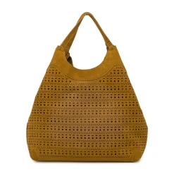 Borsa a spalla Tote Bag Donna marrone effetto scamosciato Lora Ferres