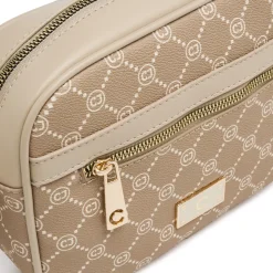 Borsa a tracolla beige da Donna con stampa monogram Carrera Jeans