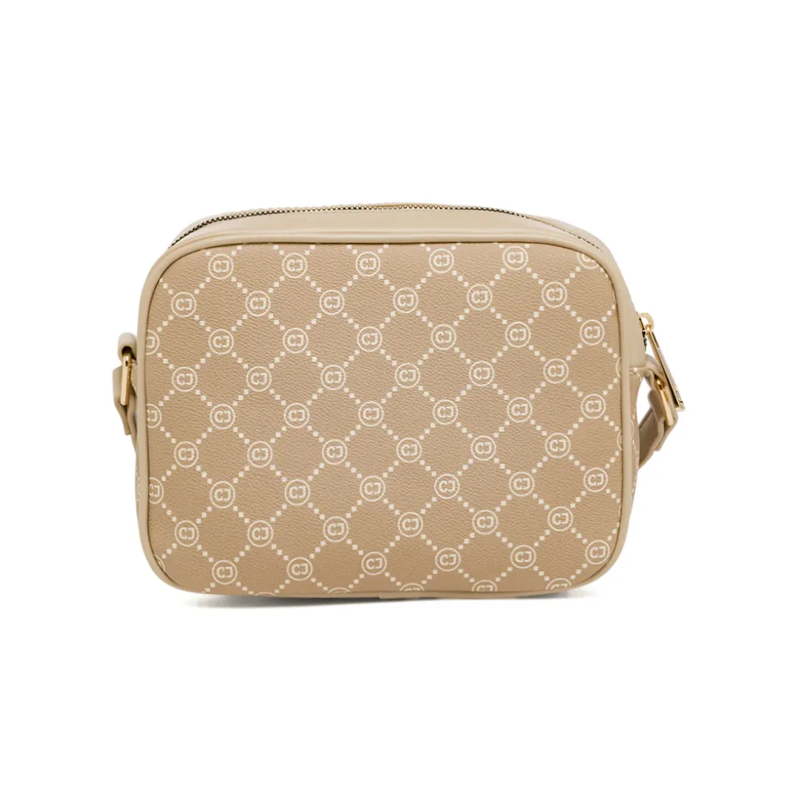 Borsa a tracolla beige da Donna con stampa monogram Carrera Jeans
