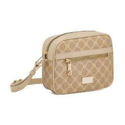 Borsa a tracolla beige da Donna con stampa monogram Carrera Jeans