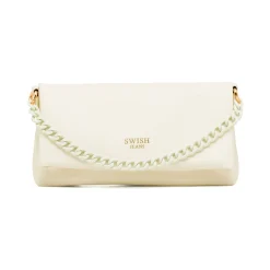 Borsa a Tracolla Bianca da Donna con catena e logo Swish Jeans