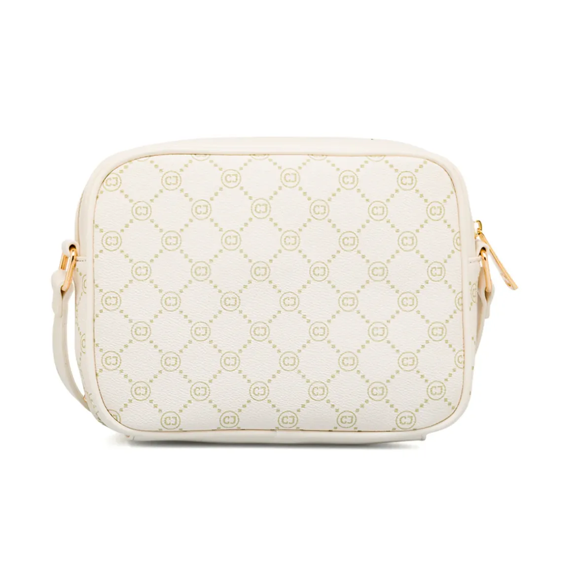 Borsa a tracolla Bianco Off White con logo stampato e zip dorata Carrera Jeans