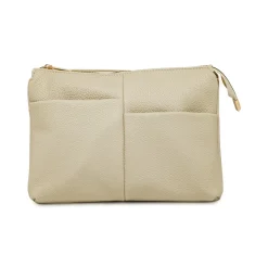 Borsa a tracolla bianco off white con tasche frontale Lora Ferres