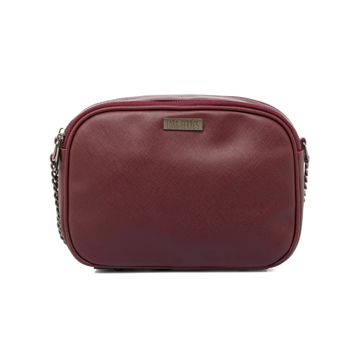 Borsa a tracolla Bordeaux da Donna con chiusura zip Lora Ferres