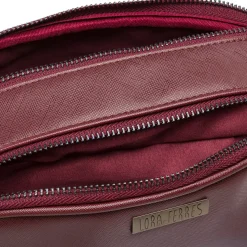 Borsa a tracolla Bordeaux da Donna con chiusura zip Lora Ferres
