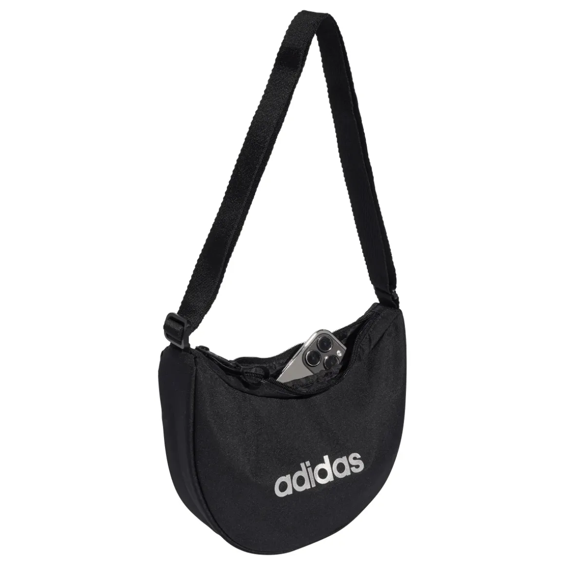 Borsa a tracolla da donna adidas nera con logo a contrasto