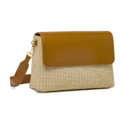 Borsa a tracolla da Donna beige e marrone con tracolla Lora Ferres