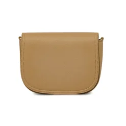 Borsa a tracolla da donna Lora Ferres beige con rifiniture color oro