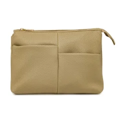 Borsa a tracolla da donna Lora Ferres beige con tasche frontali