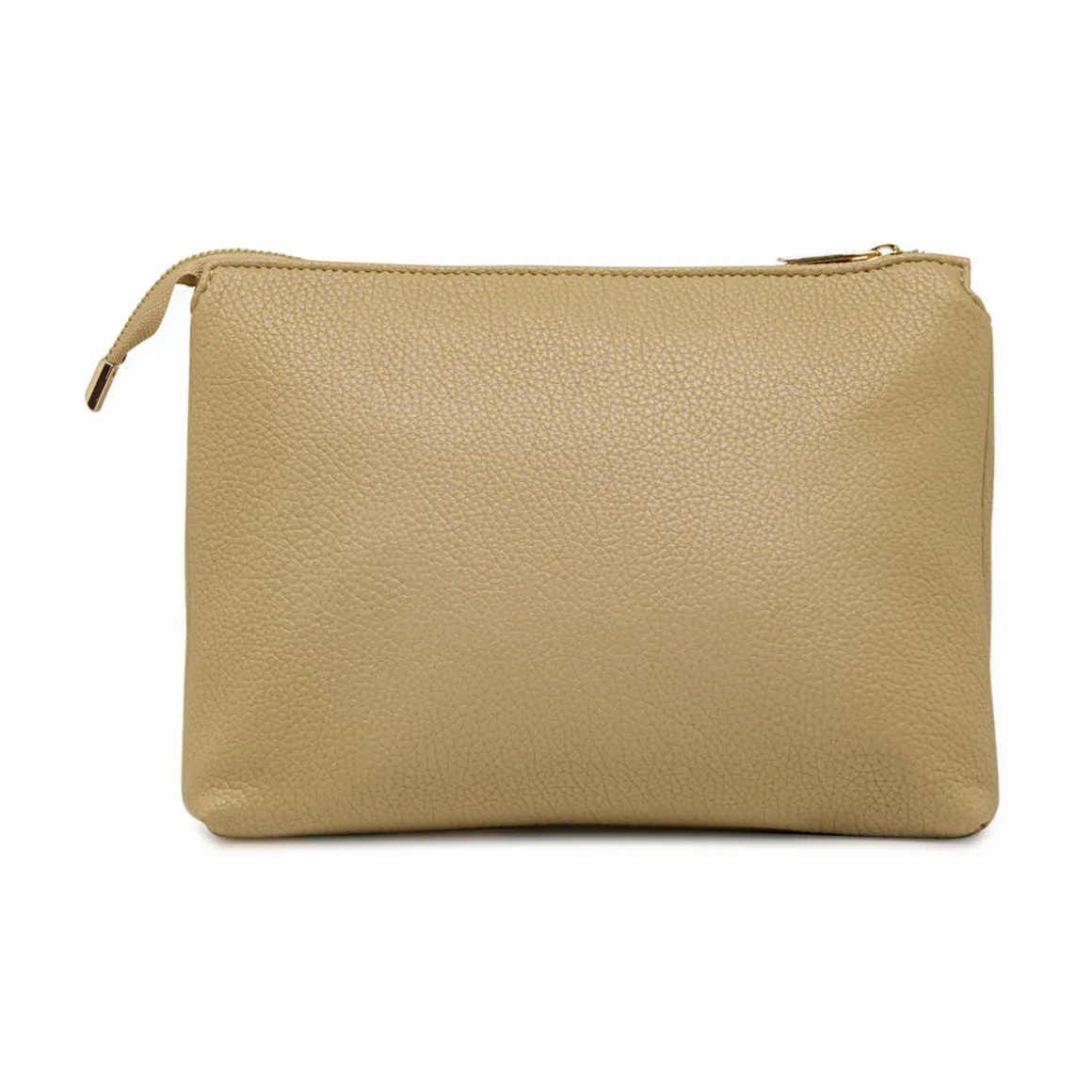 Borsa a tracolla da donna Lora Ferres beige con tasche frontali