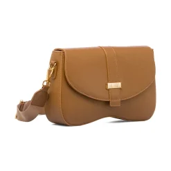 Borsa a Tracolla da Donna Marrone con Dettagli Dorati Lora Ferres