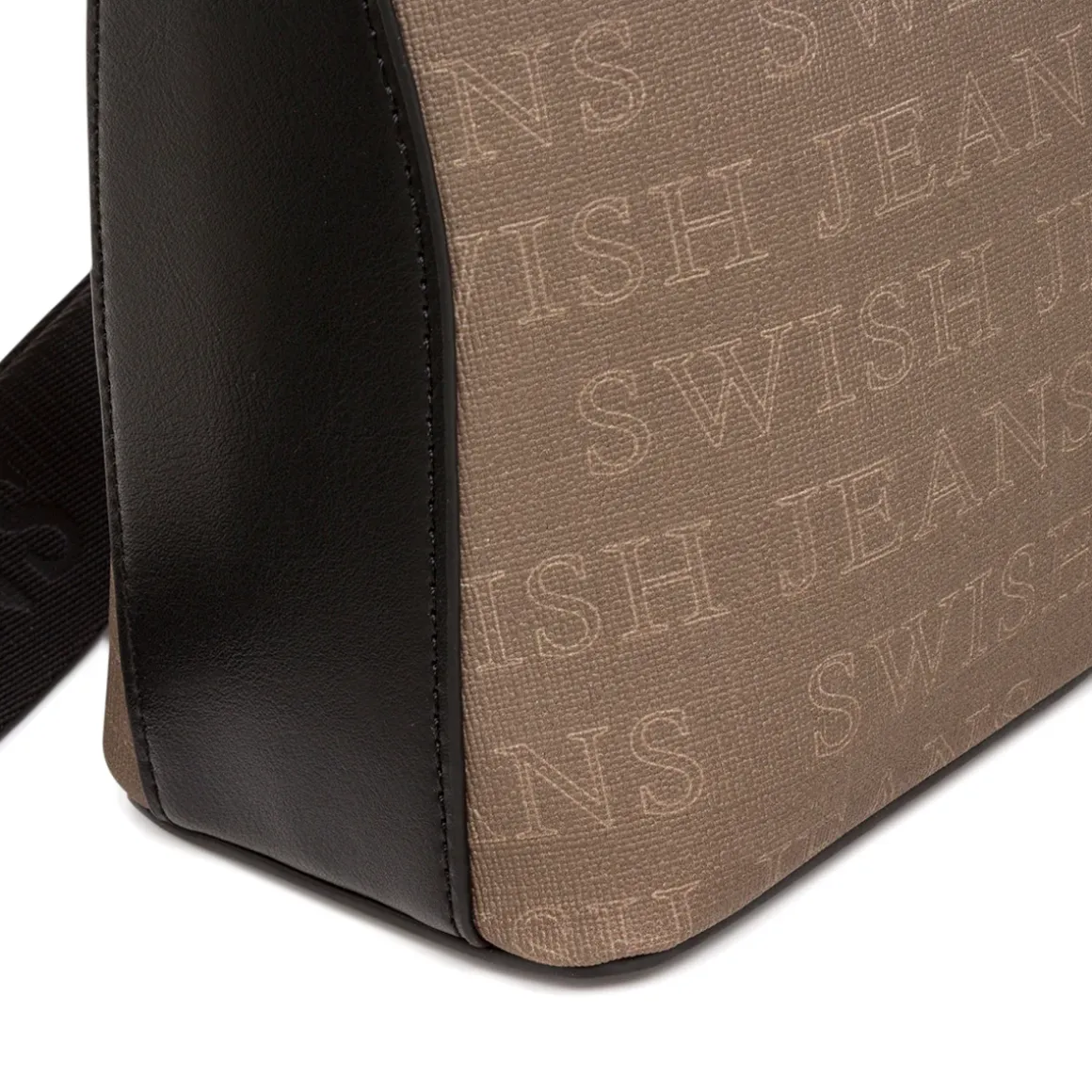 Borsa a Tracolla da Donna Marrone con Stampa Logo All Over Swish Jeans