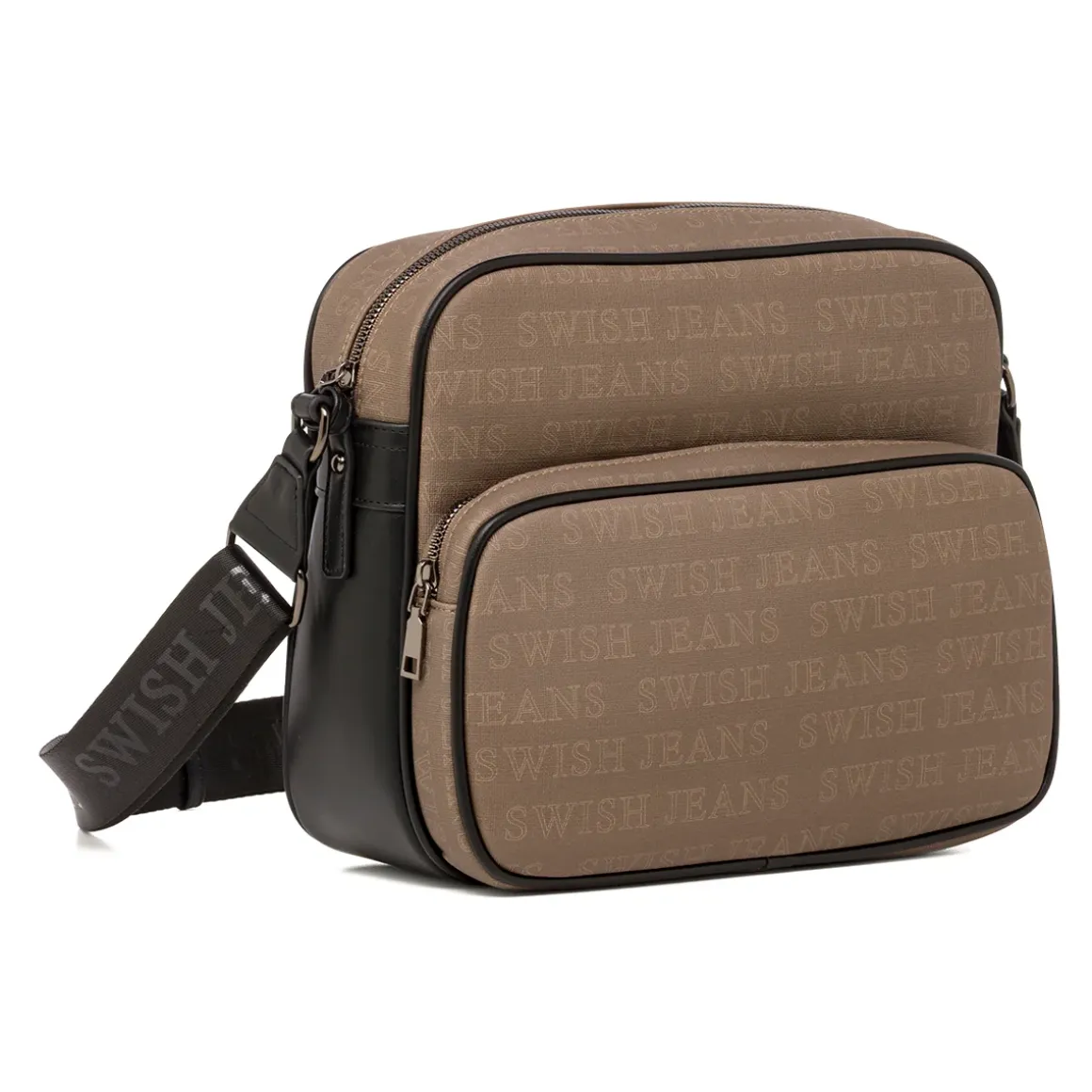 Borsa a Tracolla da Donna Marrone con Doppia Tasca Swish Jeans