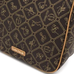Borsa a tracolla da Donna marrone con stampa logo Giulia Pieralli