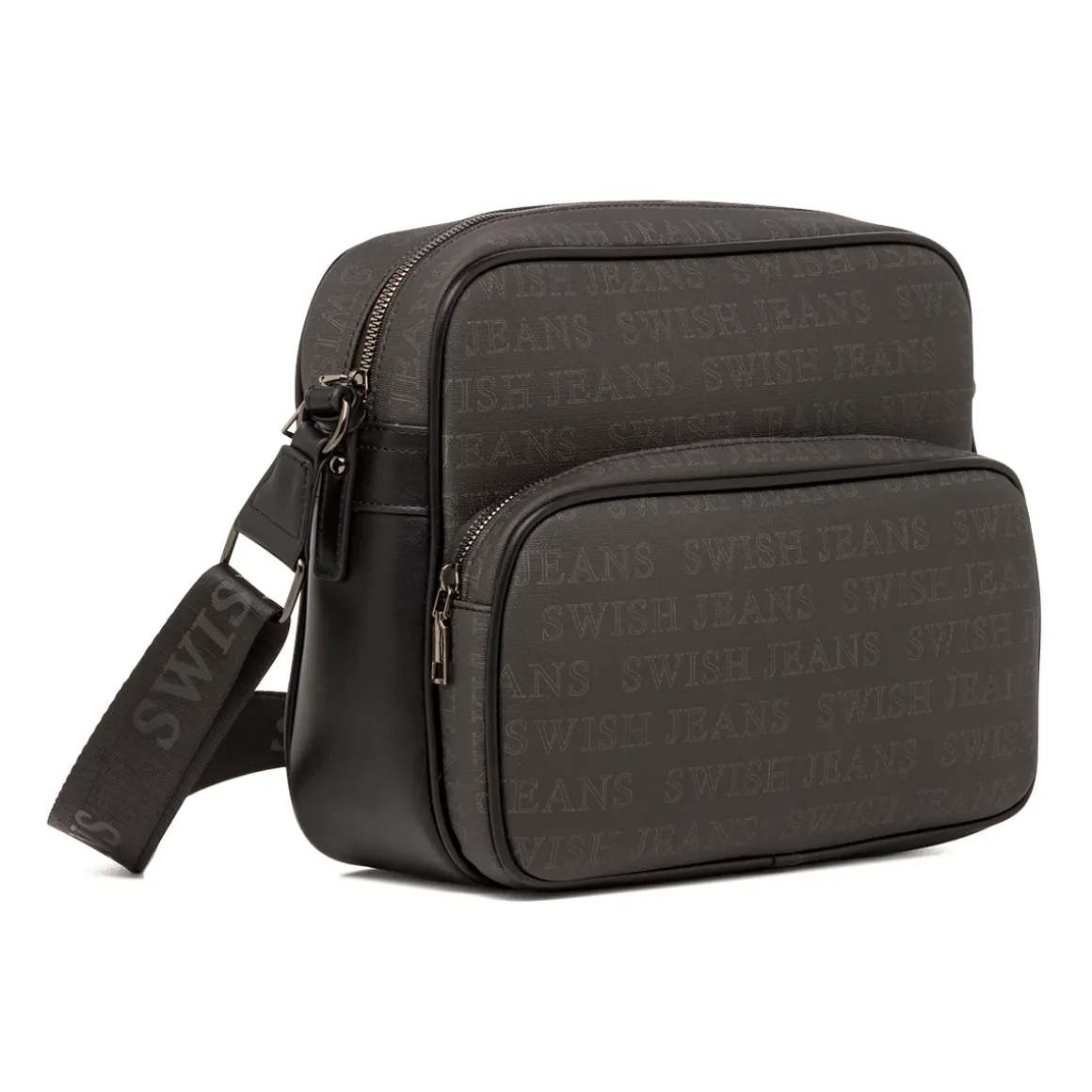 Borsa a Tracolla da Donna Nera con Doppia Tasca Swish Jeans