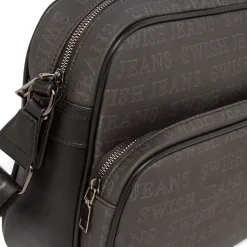 Borsa a Tracolla da Donna Nera con Doppia Tasca Swish Jeans