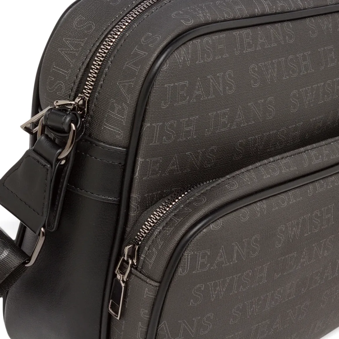 Borsa a Tracolla da Donna Nera con Doppia Tasca Swish Jeans