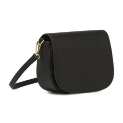 Borsa a tracolla da donna nera Lora Ferres con dettagli color oro