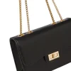 Borsa a tracolla donna nera Lora Ferres con catena metallica dorata