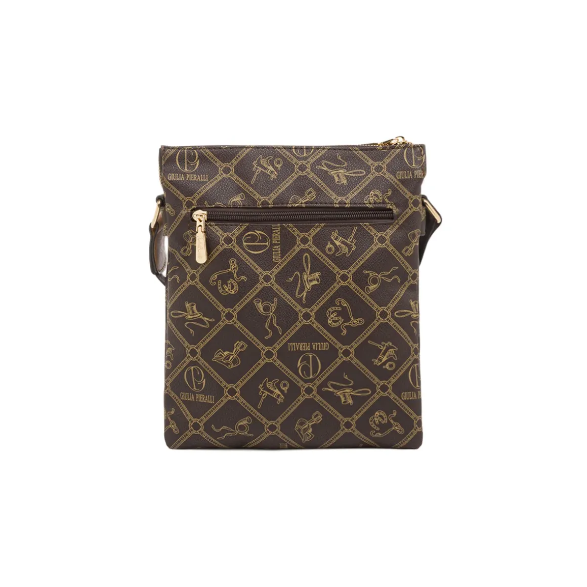 Borsa a tracolla marrone da Donna con stampa monogram Giulia Pieralli