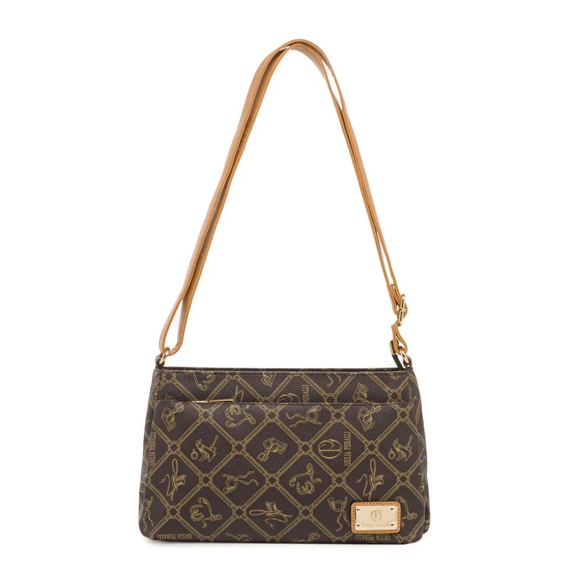Borsa a tracolla marrone da Donna con stampa all-over Giulia Pieralli