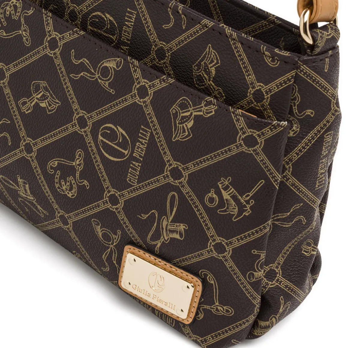 Borsa a tracolla marrone da Donna con stampa all-over Giulia Pieralli