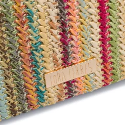 Borsa a tracolla multicolore da Donna in tessuto intrecciato effetto rafia Lora Ferres