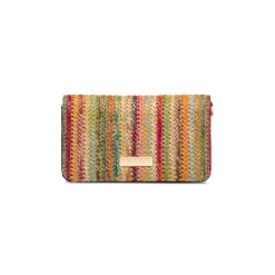 Borsa a tracolla multicolore da Donna in tessuto intrecciato effetto rafia Lora Ferres