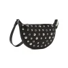 Borsa a tracolla nera da Donna a mezzaluna con borchie Lora Ferres