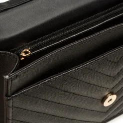 Borsa a tracolla nera da Donna con motivo a Chevron Lora Ferres