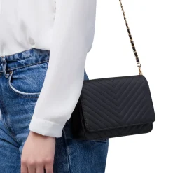 Borsa a tracolla nera da Donna con motivo a Chevron Lora Ferres