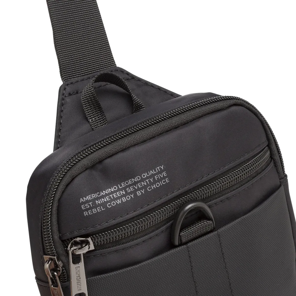 Borsa a Tracolla Nera da Uomo con tasche Americanino
