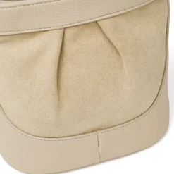 Borsa beige da Donna con inserto effetto scamosciato Lora Ferres