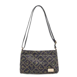 Borsa blu da Donna con stampa monogram e dettagli oro Giulia Pieralli