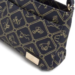 Borsa blu da Donna con stampa monogram e dettagli oro Giulia Pieralli