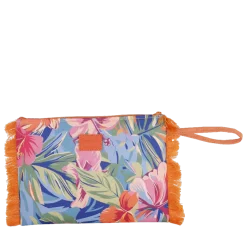 Borsa clutch da Donna arancione a fantasia floreale Camomilla Milano