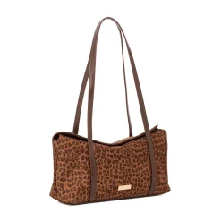 Borsa con stampa leopardata marrone da Donna Lora Ferres